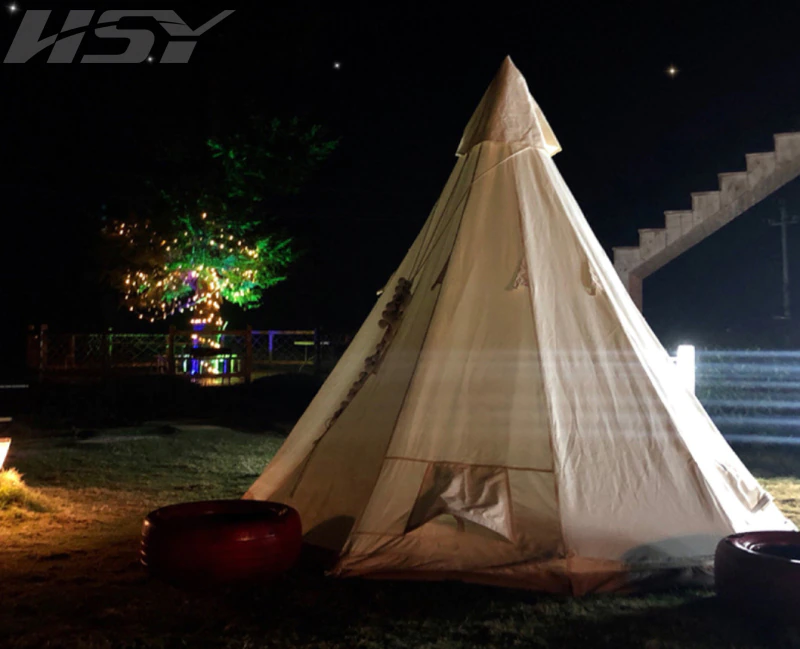Cheap Goat Tents 5*5*3.5M Cotton Pyramid Tent Indian Family 3 8 People Breathable Waterproof 3000MM Windproof Outdoor Camping Villa Tent Tents 